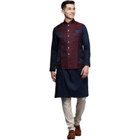Diwas By Manyavar Men's Brocade Embroidered Jacket Set (3Pcs)