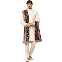 Manyavar Classic Maroon Bel Buti Patterned Dupatta