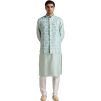 Diwas By Manyavar Men's Viscose Blend Moroccan Printed Jacket Set (3Pcs)