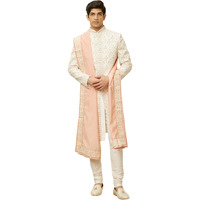 Manyavar Soft Peach Sequin And Stone Work Dupatta
