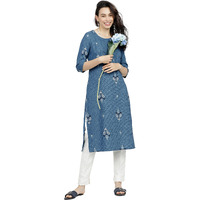 Ketch Women Polyester Regular Fit Fashion Kurta (Khku000019_Blue, Xl)