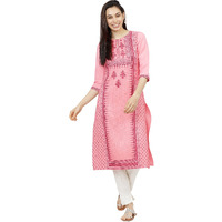 Ketch Women Polyester Regular Fit Fashion Kurta (Khku000060_Pink, Xl