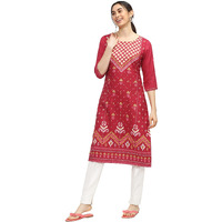 Ketch Women's Polyester Straight Dress Shirt (Khku000097_Red_S)