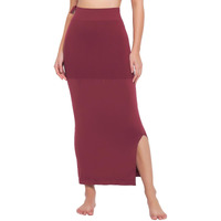 Clovia Women's Petticoat Style Saree Shapewear With Drawstring/Naada (Sw0048P09_Dark Maroon_M)