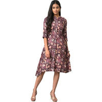 W For Woman Women's Cotton Pink Floral Printed Western Shirt Dress Calf Length 22Now18607-119660