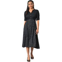 Aurelia Black Striped Shirt Dress For Women
