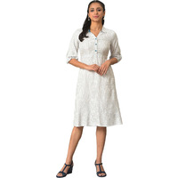 Aurelia Women's Rayon A-Line Midi Dress (23Fea13809-704111_White