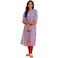 W For Woman Light Purple Placement Print Tunic (Size: Xl)-23Few18427-119557