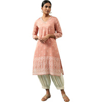 W For Woman Women's Cotton Regular (Kurta_Coral Cloud_Xs)