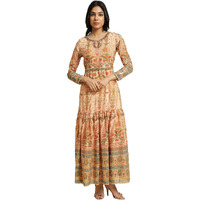 W For Woman Women's Polyester Dress (23Few11052-118561_Rust_18)