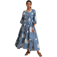 W For Woman Blue Polka Play Circle Asymmetrical Dress (Size: Xs)-23Few18778-120825