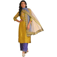 W For Woman Blended Woven Women's Dupatta (Purple,Free Size)
