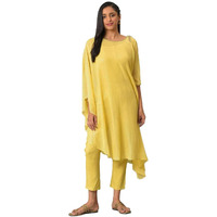 Aurelia Self-Design Yellow Women's Kurta And Trousers Set