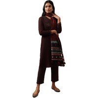 W For Woman Women's Wool Regular (Kurta_Coffee Brown_M)