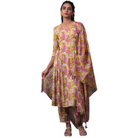 W For Woman Women's Cotton Kurta (23Fews19484-121627_Dark Yellow_18)