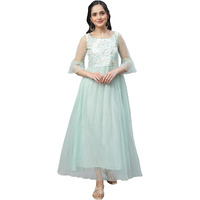Aurelia Women's Polyester Classic Ankle Length Dress (23Fea14044_Green