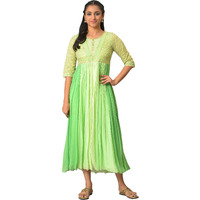 Aurelia Green Embroidered Regular Kurta With Sequins