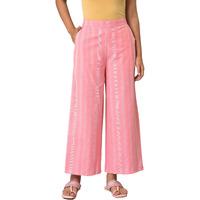 Aurelia Pure Cotton Strechable Palazzo Pants For Women | Ankle Length Palazzo Pants For Women | Pure Cotton Palazzo Pants For Women Pink