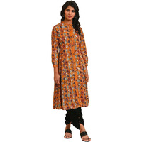 W For Woman Women's Cotton Dress & Dhoti Pant (23Fews18170-118734_Mustard_M)