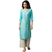 Aurelia Blue Festive Kurta And Palazzo Set (Size: L)-23Feas14284-505231