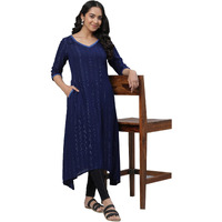 Aurelia Women Kurta 23Aua14303-704167-Blue-L