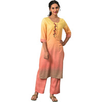 Aurelia Women's Rayon Clothing Set (22Auas13575-703718_Yellow