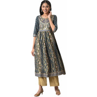 Aurelia Women's Polyester Regular Kurta (22Aua13589-506249_Grey