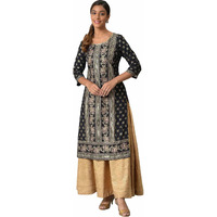 Aurelia Black Geometric Printed Printed Regular Kurta With Sequins