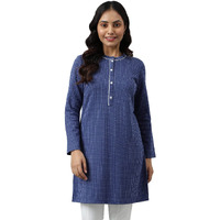 Aurelia Women's Cotton Regular Kurta (22Noa13734-703646_Blue