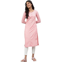 Aurelia Women's Acrylic Regular Kurta (22Noa13740-703340_Pink
