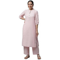 Aurelia Women Cotton Kurta & Palazzo 23Auas14221-606167-Pink-M