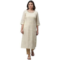 Aurelia Women Cotton Kurta 23Aua14473-701232-Natural-M Off White