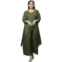 Aurelia Women's Green Viscose Top, Palazzos, Gillet Suit Set_23Auas14176-704224_L