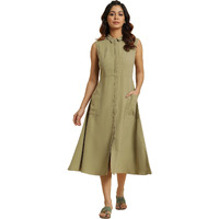 W For Woman Green Solid A-Line Tailored Long Dress (Size: Xl)-23Auw10007-605643