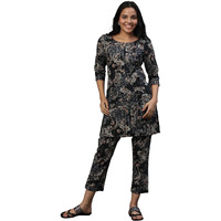 Aurelia Women's Floral Printed Straight Pure Cotton Kurta Set With Trousers_23Auas14765-507446_L