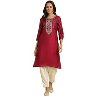 W For Woman Magenta Embroidered Festive Kurta (Size: 2Xl)-23Auw10274-220627