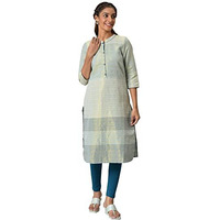 Aurelia Women Surf Spray Cotton Blend Geometric Yarn Dyed Kurta (23Aua12668-702884-M)