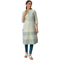 Aurelia Women Surf Spray Cotton Blend Geometric Yarn Dyed Kurta (23Aua12668-702884-2Xl)