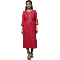 Aurelia Women's Viscose Regular Kurta (24Fea14536-606629_Wine