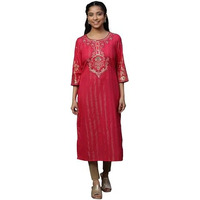 Aurelia Women's Viscose Regular Kurta (24Fea14536-606629_Wine