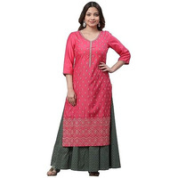 Aurelia Women's Viscose Regular Kurta (24Fea14569-507715_Rapture Rose
