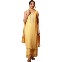 Aurelia Women's Rayon Kurta Set (24Feas15055_Yellow