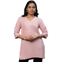 Aurelia Women's Viscose Regular Kurti (24Fea30472-702548_Coral Blush