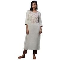 Aurelia Women's Viscose Regular Kurta (24Fea15047-704174_Natural