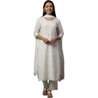 Aurelia Women's Cotton Kurta Set (24Feas14977_White