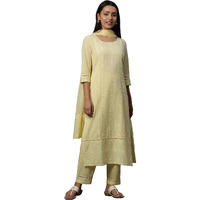 Aurelia Women's Cotton Kurta Set (24Feas14972_Yellow