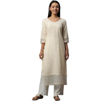 Aurelia Women's Cotton Regular Kurta (24Fea14996_Yellow