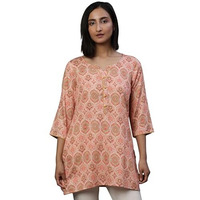 Aurelia Women's Cotton Kurti (24Fea30415_Orange