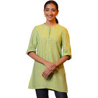 Aurelia Women's Cotton Regular Kurti (24Fea30432_Green