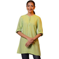 Aurelia Women's Cotton Regular Kurti (24Fea30432_Green